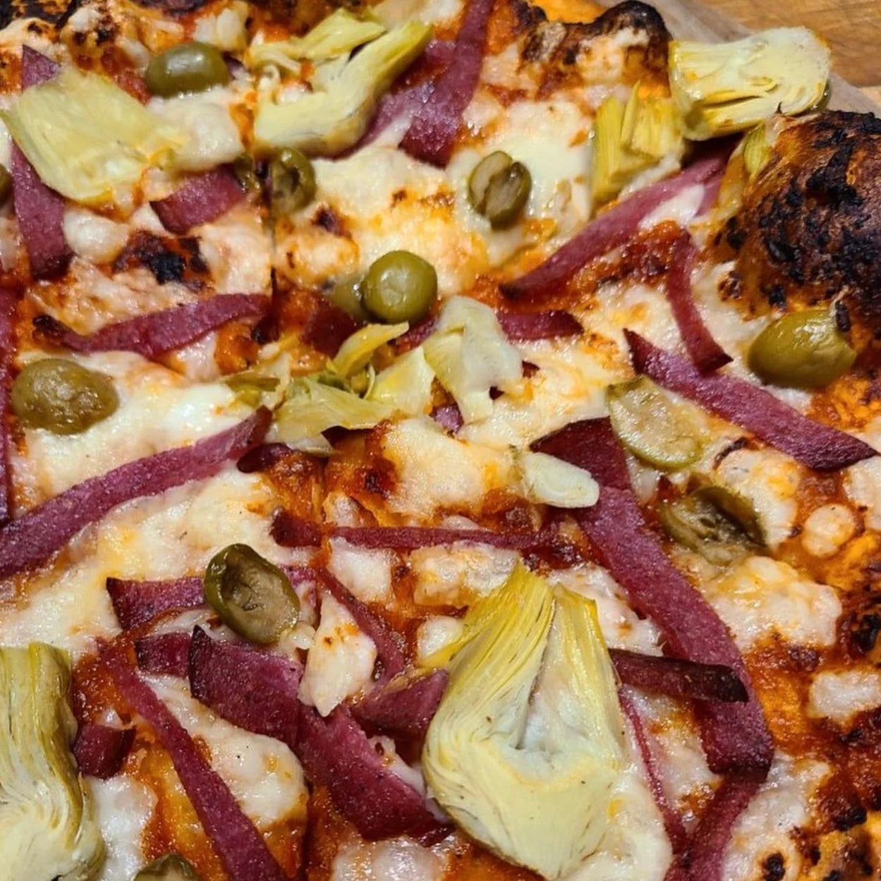 Olive and Artichoke Heart Pizza